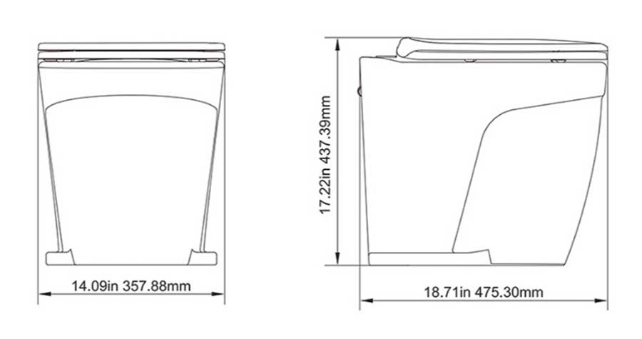 Унитаз SeaFlo Delux, 12 В с электромагнитным клапаном, SFMTE1-05