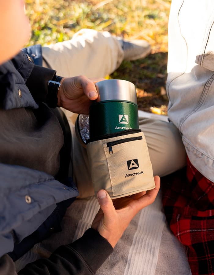 Термос для еды Арктика 306-600А с широким горлом и чехлом, 0.6 л