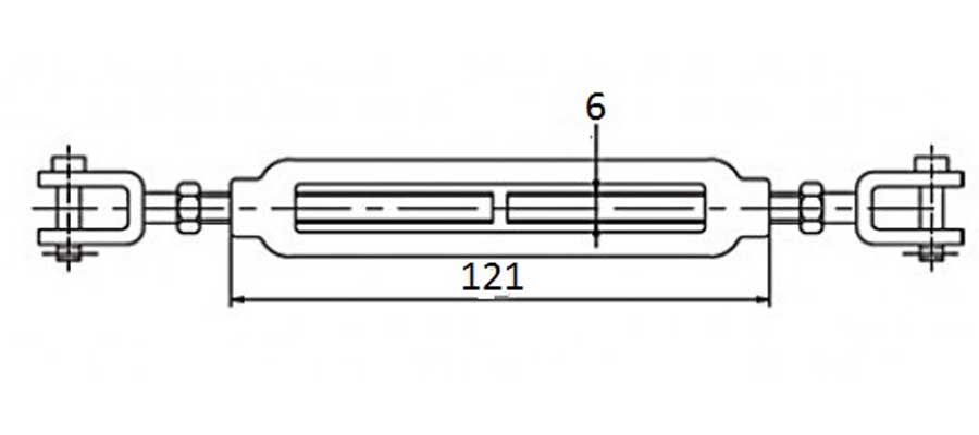 Талреп со стопорным болтом М5, нержавеющая сталь