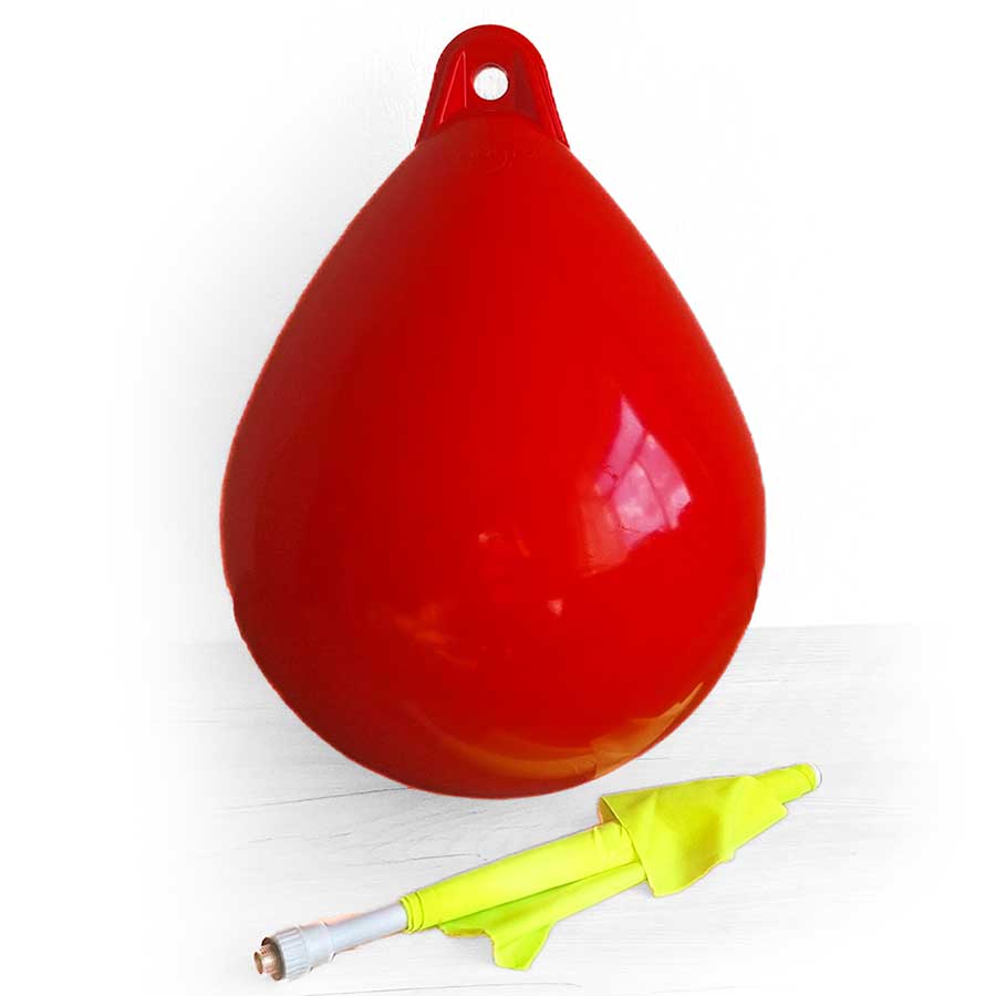 Буй пластиковый маркерный с флагштоком BUOY Ø450x630 мм, красный + флаг