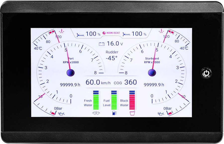 Морской многофункциональный дисплей MFD-70, TFT сенсорный экран 7"