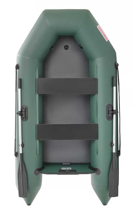 Надувная лодка ПВХ Роджер Стандарт 2600, зеленый + съемный пол Airdeck