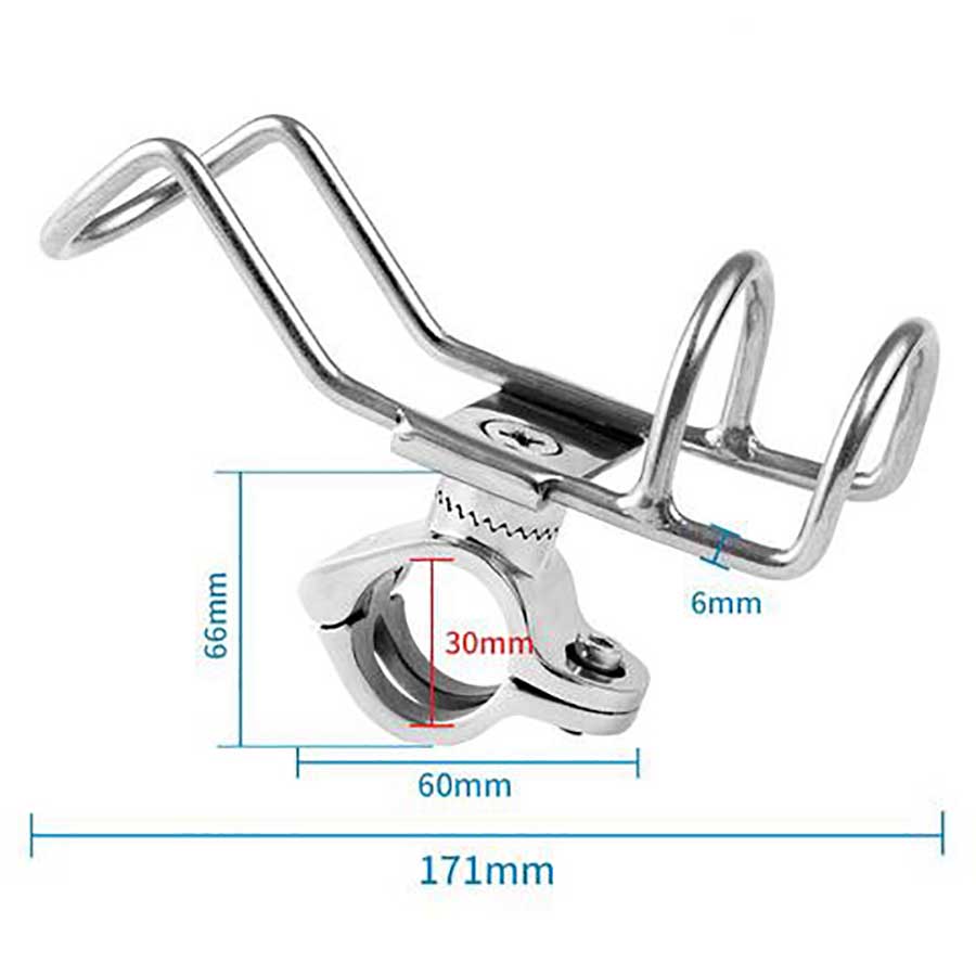 Держатель удилища на леер Ø32 мм, 171х40 мм