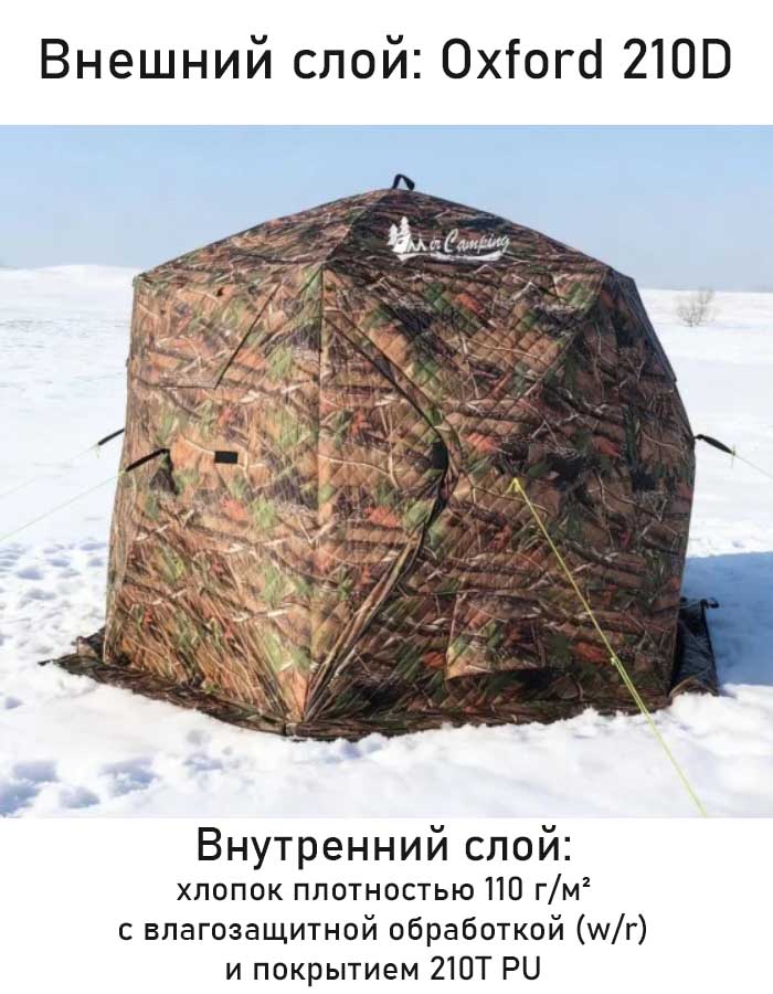 Палатка (баня) 3-х слойная, 3х3х2.5, МирКемпинг 2020 МС