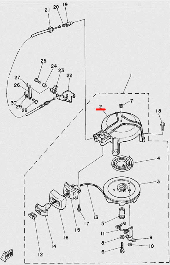 Корпус ручного стартера Ямаха 5