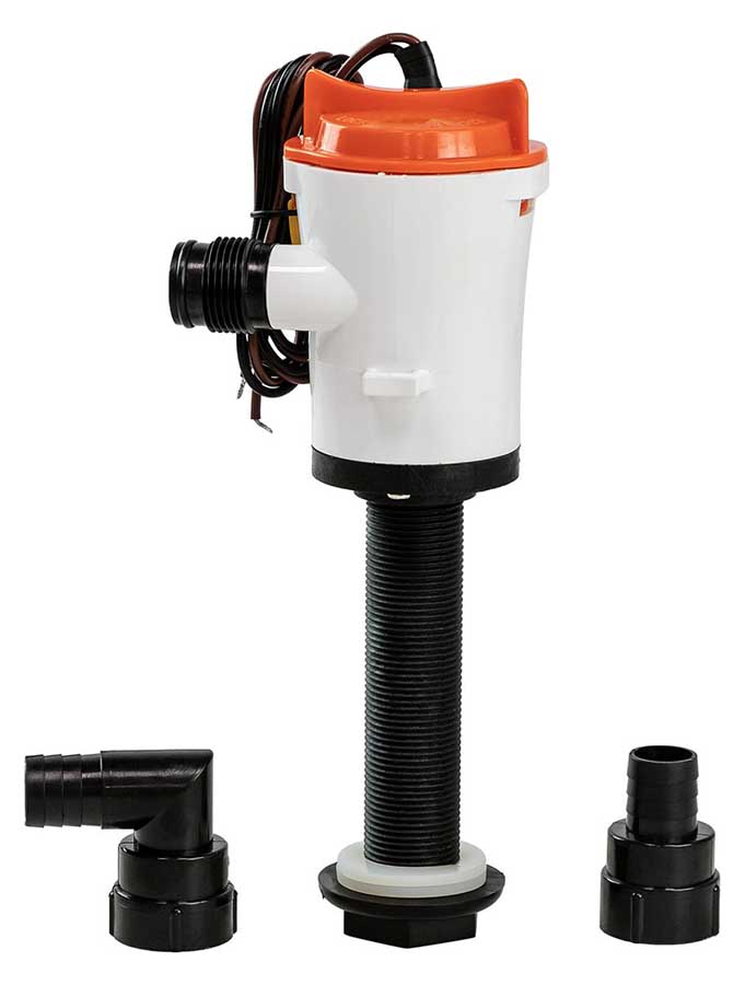 Насос для подачи забортной воды в лайвел SeaFlo SFBP1G35004, 350 GPH (1324,8 л/ч), 12 В, вертикальный