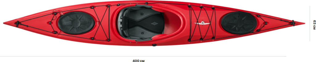 Размер туристического каяка XO13 GTE - RUDDER & SKEG