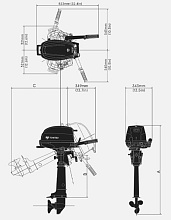 Лодочный мотор Тохатсу MFS 6 D DS (встроенный бак)