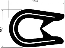 Профиль окантовочный, черный, 4-6 мм.
