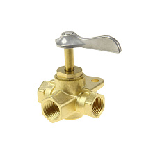 Кран топливный трехходовой, 3/8"