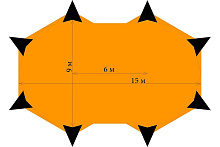 Шатер ЗВЕЗДА Двойная с пологом (100 м²).