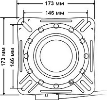 Основание под сиденье вращающееся с фиксацией (173x173 мм.), нерж.