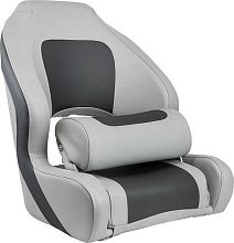 Кресло Delux Sport Flip Up мягкое виниловое с болстером, угольный/серый