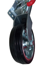 Колесо опорное с поворотным хомутом для прицепа, стойка Ø 48 мм., до 360 кг.