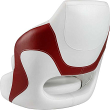 Кресло Premium Captain's Bucket мягкое виниловое с болстером, белый/красный