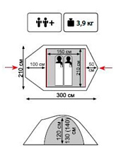 Палатка двухместная Tramp Stalker 2 ALU V2