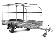 Тент с каркасом 251415 С (высокий, со скосом 45°, H=1500/1700 мм) для бортовых прицепов МЗСА 817704.022 / 024