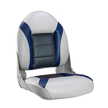 Кресло складное виниловое (75189, серый-синий-угольный)