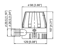 Помпа осушительная ТМС 900 GPH, 56 л/мин, 12 В