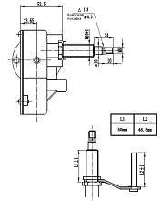 Электропривод стеклоочистителя W.E с адаптером, 12В, посадка М8-10, L рез. 50 мм, 45–105°