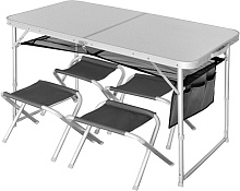 Стол складной алюминиевый Норфин Runn + 4 стула набор