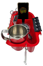 Органайзер для лодки ПВХ на ликтрос, красный с черным креплением