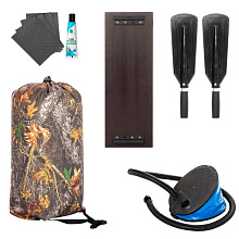 Надувная лодка ПВХ Бриз 190, гребки, серый