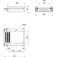 Трап телескопический выдвижной с фиксатором, 3 ступеньки, 291 мм. (черный пластик)
