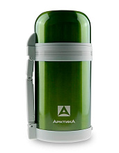 Термос Арктика 202-1000 с широким горлом и ручкой, 1 л, зеленый