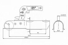 Замковое сцепное устройство SPP ZSK-750C, 750 кг., дышло 50 мм. (круглое)