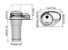 Якорная электрическая лебедка с барабаном Prince DP2E 24В, 800Вт, цепь/трос 8 мм