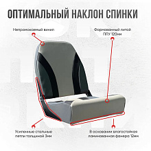 Кресло складное Кокпит, серый комби, арт. NovgTrGr