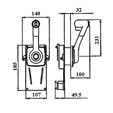 Контроллер Ultraflex B184 газ/реверс вертикальный с тримом и фиксатором холостого хода