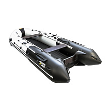 Надувная лодка Ривьера 4000 НДНД ГИДРОЛЫЖА "Комби" светло-серый/черный