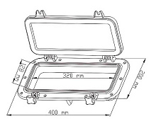 Иллюминатор прямоугольный, 400x200 мм, черный
