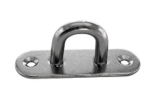 Крепежная планка овальная 45х15 мм с проушиной 5 мм, нержавеющая сталь (Cim)