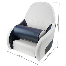 Кресло мягкое OCEAN 51 с откидным валиком, белый/синий