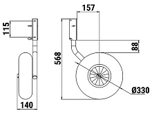 Транцевые колеса Техномарин, усиленные, оцинкованная сталь