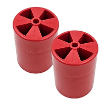 Ролики пластиковые Ø 75х105 мм на ложементы лодочного прицепа, 2 шт., красные