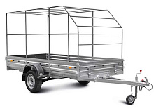 Тент с каркасом 271415 С (высокий, со скосом 45°, H=1500/1700 мм) для бортовых прицепов МЗСА 817705 / 817733