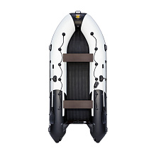 Надувная лодка Ривьера 4000 НДНД ГИДРОЛЫЖА "Комби" светло-серый/черный
