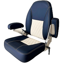 Кресло с подлокотниками и регулировкой наклона спинки, синий/белый, 10268892