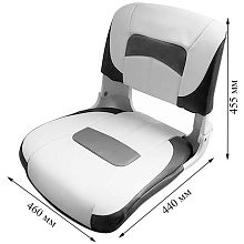 Кресло Low-back бело-серое с синим