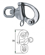 Карабин со скобой (вертлюжный) 12 мм.