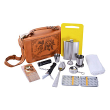 Подарочный набор с посудой, коричневый