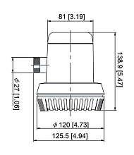 Помпа осушительная TMC 600 GPH, 37 л/мин, 12 В