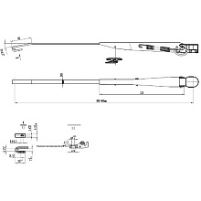 Рычаг стеклоочистителя регулируемый W.E, 300-400 мм, тип-H, посадка на вал M8-10