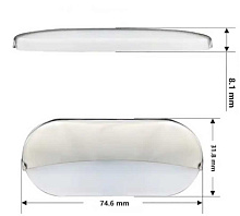 Светодиодный светильник для подсветки палуб и трапов, 0.8Вт, 12В, IP67, теплый белый свет