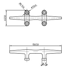 Утка швартовая 152х45 мм. (нерж.).
