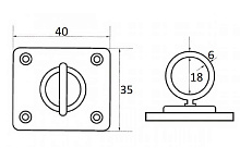 Крепежная планка 40х35 мм с поворотной проушиной 6 мм, нержавеющая сталь (Cim)